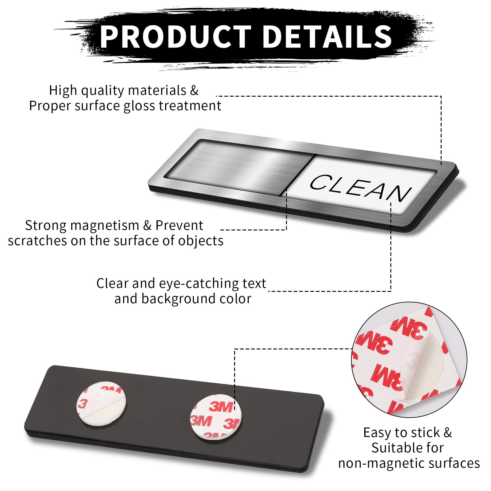 Dishwasher Magnet Clean Dirty Sign, Kaluofan Clean Dirty Magnet for Dishwasher, Dirty Clean Dishwasher Magnet, Cleaning and Dirt Reminder, Clear and Easy to Read Font, Fashionable Kitchen Decoration