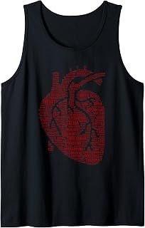 Anatomic Heart Word Cloud Art Great for Cardiologist Tank Top