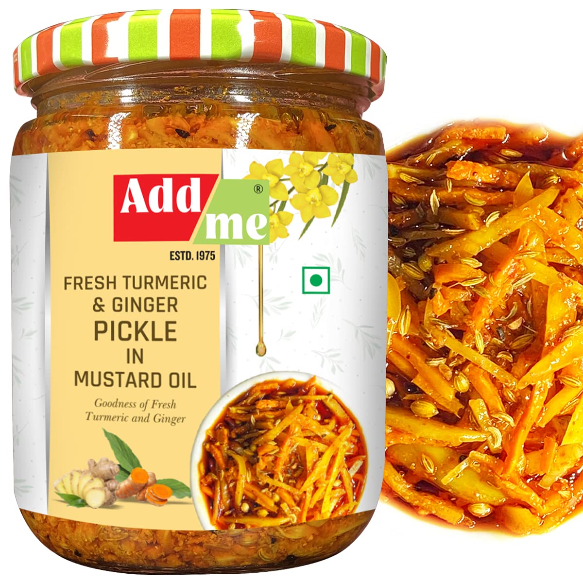 Add me Fresh Turmeric and Ginger Pickle 500Gm, Mixed Pickle of Haldi aur adrak Immunity Booster Pickles ka Achar Glass Pack (B09524J8NS) Amazon Price History, Amazon Price Tracker