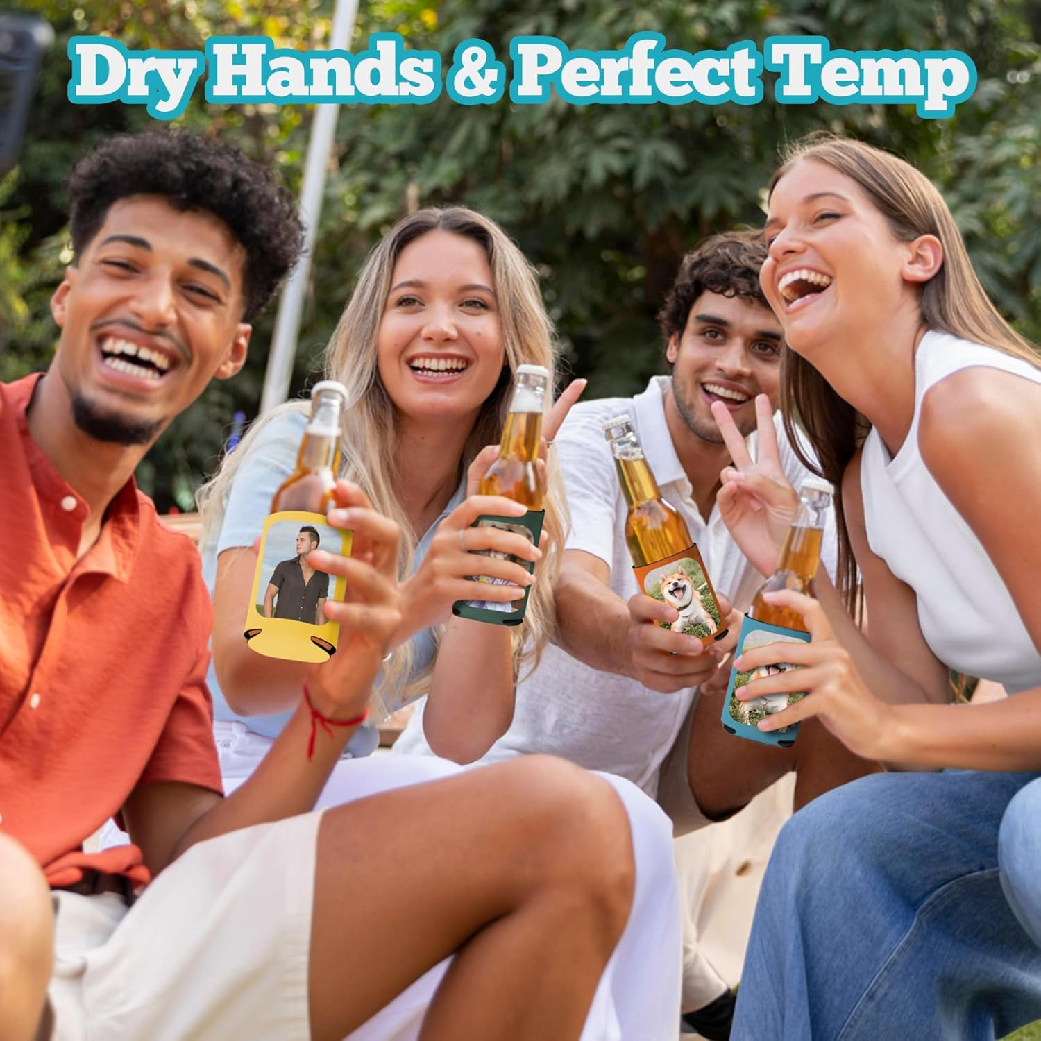 200 Pack Custom Can Coolers Sleeves Bulk, Personalized Insulated Beverage Beer Cooler Drink Holder with Text Logo Image Sleeve for Wedding Favors, Graduation, Parties, Gift (200)