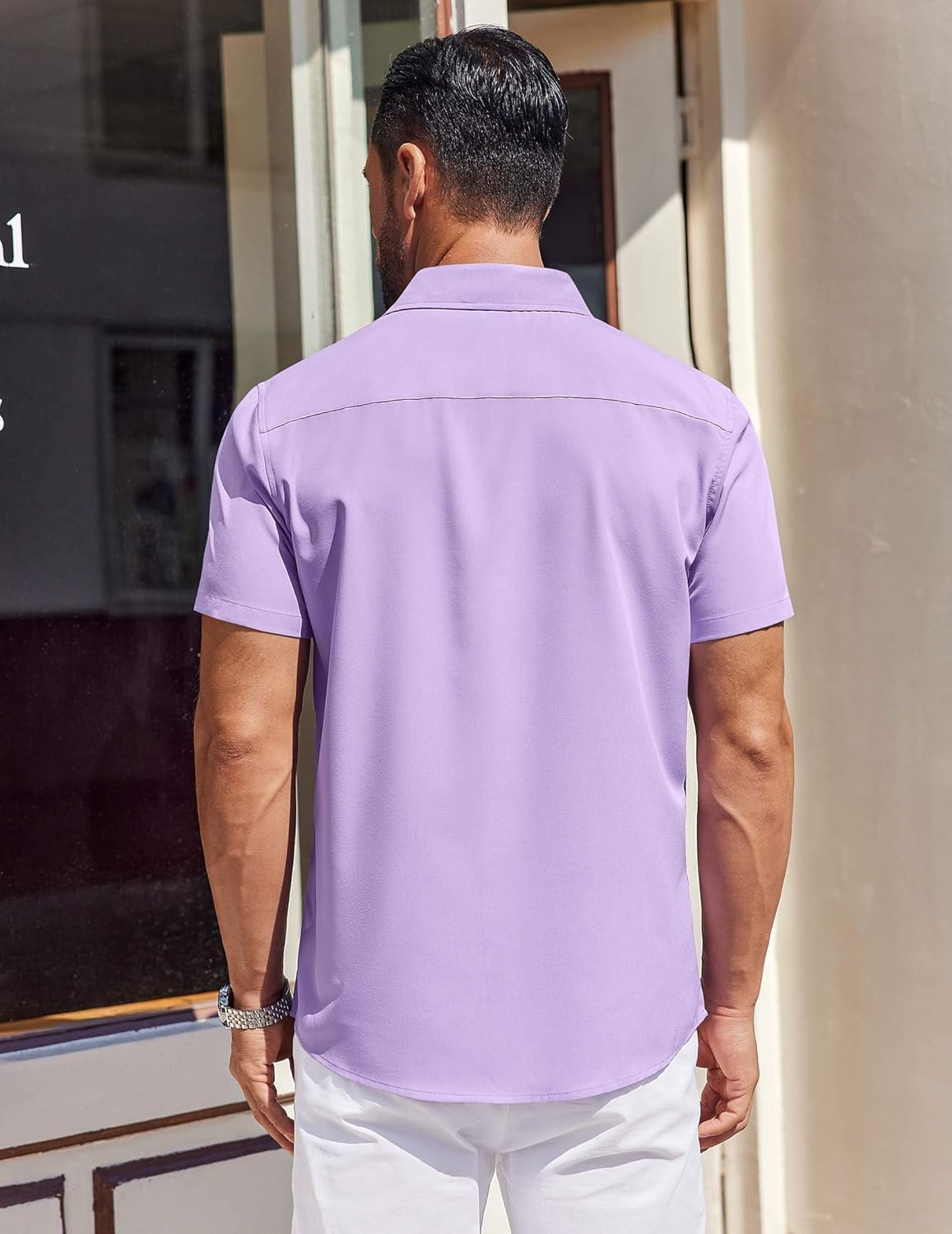 COOFANDY Mens Short Sleeve Button Down Shirts Wrinkle Free Dress Shirt for Men Business Casual Shirt with Pocket - Image 3