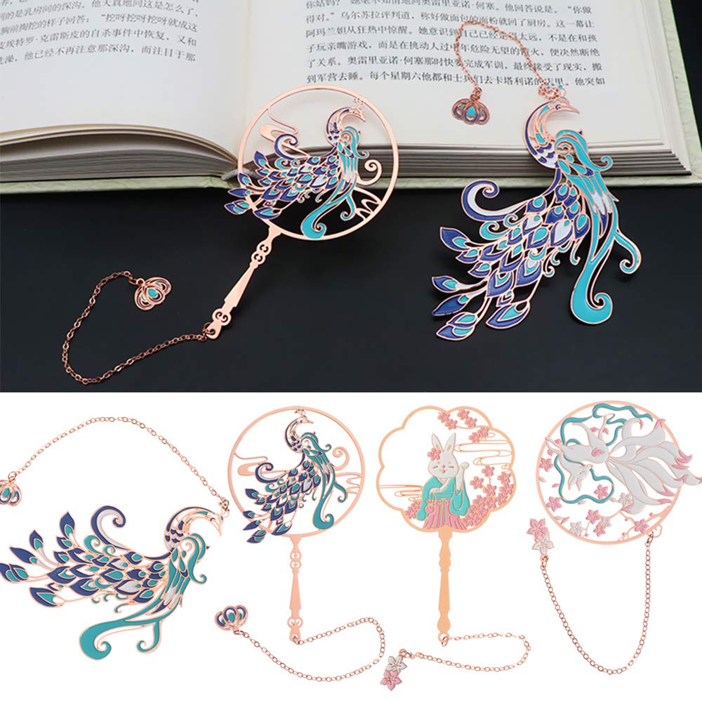 Lesezeichen Metall kreatives Lesezeichen, chinesischer Stil einzigartig aushöhlen Lesezeichen mit Quaste Buchmarker Clip Reader Student Office Schule Schreibwaren Lieferungen Buch Markierungen ( Color