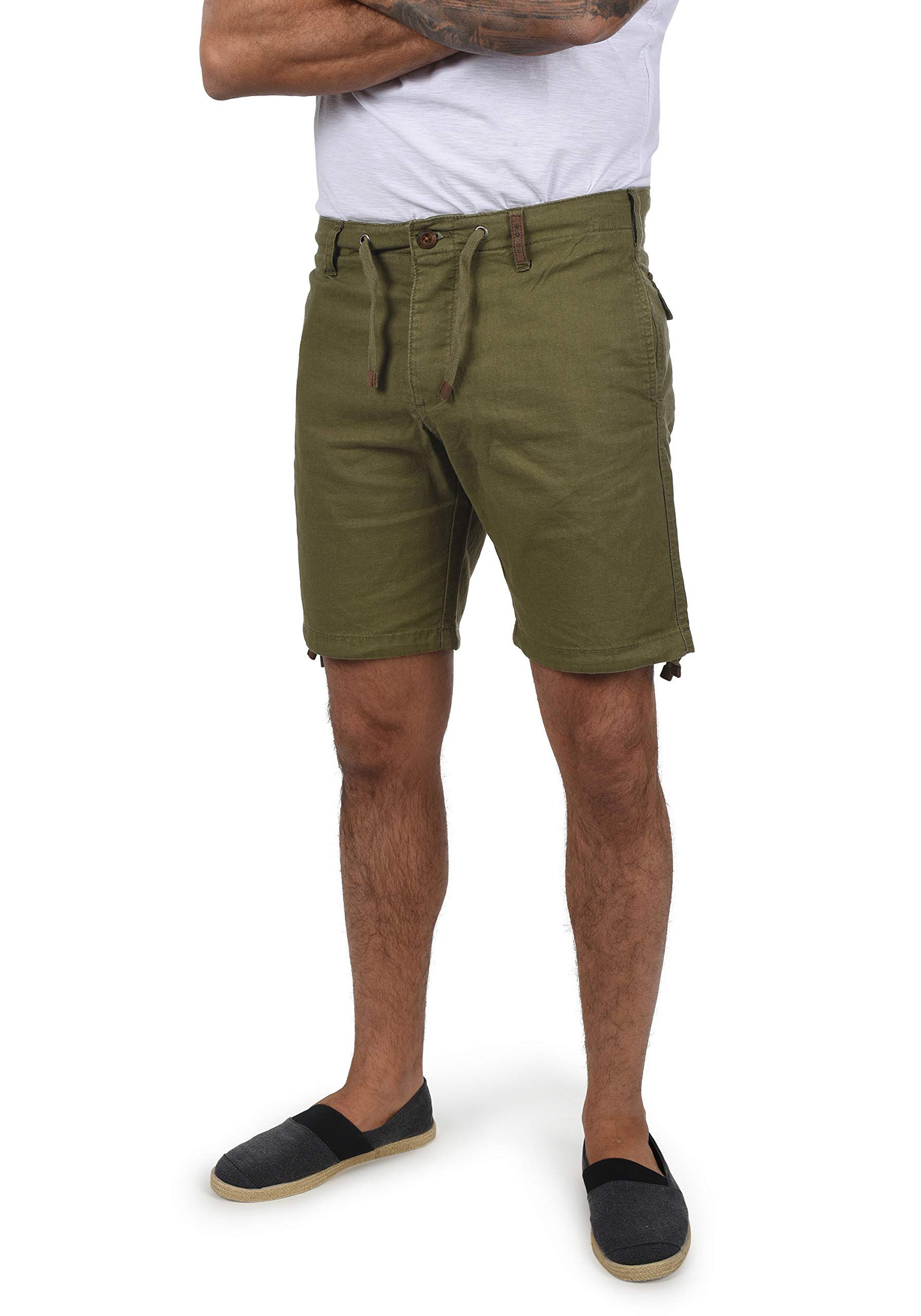Indicode IDMoses Herren Leinenshorts Kurze Leinenhose Bermuda mit Kordel Regular Fit