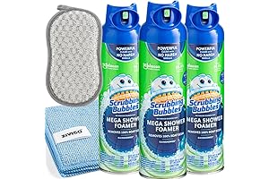 Scrubbing Bubbles Mega Shower Foamer (3-Pack) + Cleaning Supplies