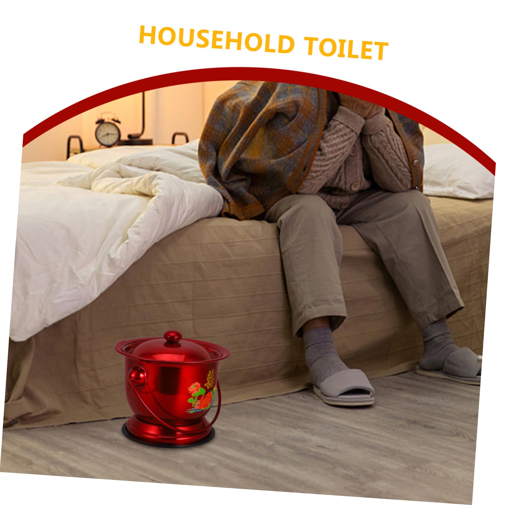 Healvian Orinal Cubo Para Orinar De Acero Inoxidable Orinal Portátil Para Adultos y Personas Mayores Uso Doméstico Junto Cama Recipiente Reutilizable Apto Para Hombres Mujeres y Embarazadas