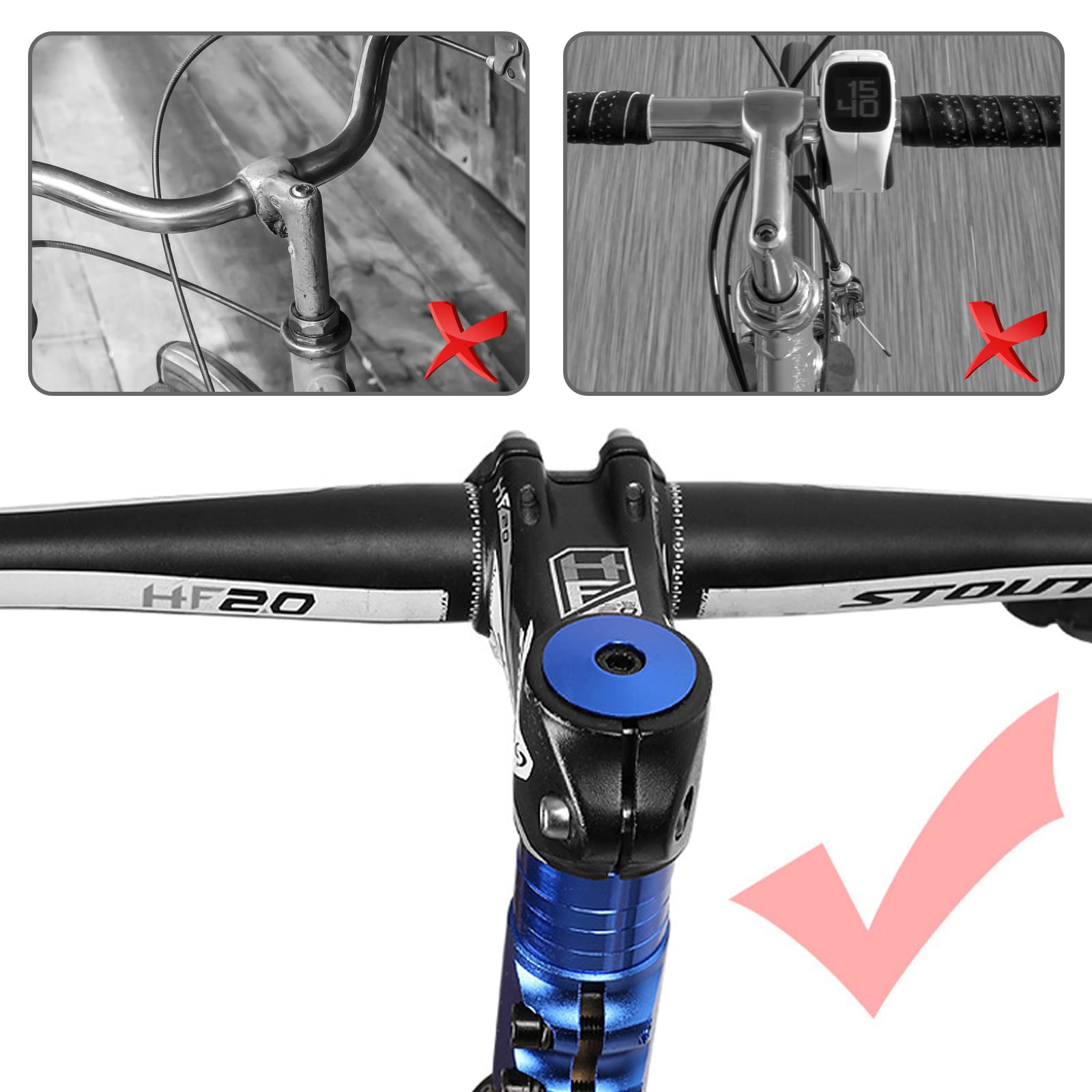 Rehausse De Guidon Gotrays Pour Vélo VTT – Prolongateur De Fourche Robuste Et Facile à Installer