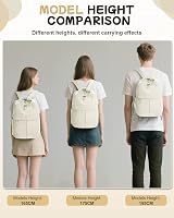 suratio Small Laptop Backpack for Women - 14 Inch Laptop Compartment,  Lightweight Waterproof Travel Backpack for College, Work, Beige :  Electronics - Amazon.com