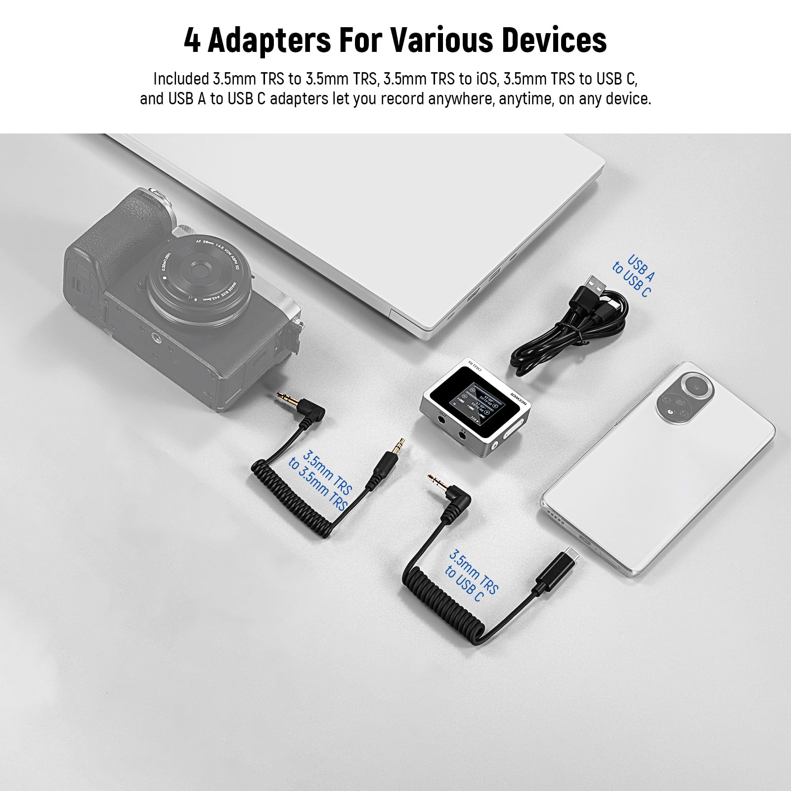 Neewer CM31 Bezprzewodowy mikrofon krawatowy z 8 GB pamięci masowej, zasięg 250 m, zasięg 48 kHz, 24 bit, redukcja szumów, kompatybilny z iPhone'em, iPadem, Androidem, kamerą PC, YouTube/TikTok