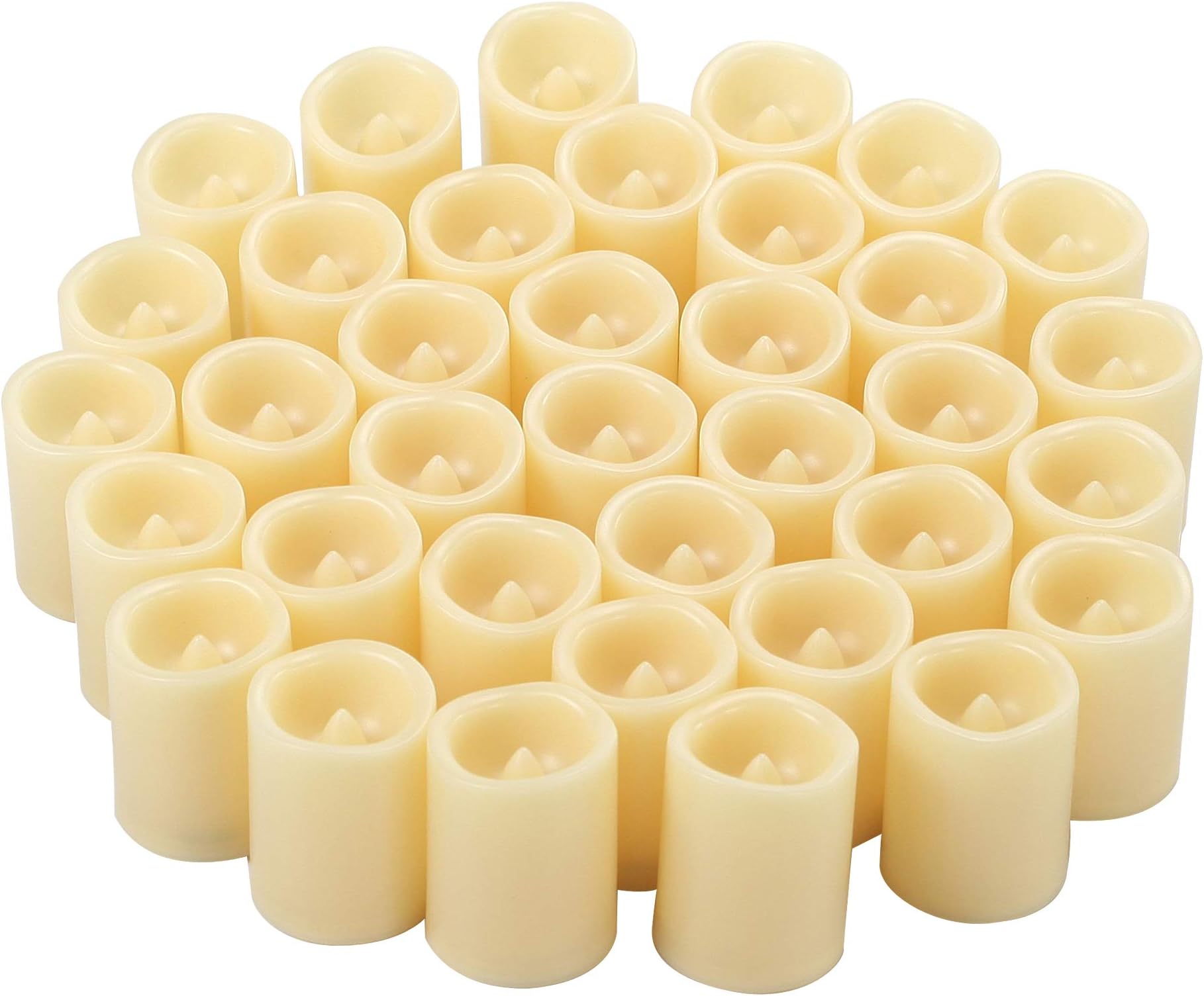 CANDLE CHOICE Battery Operated Flameless Votive Candles Realistic Flickering Fake Electric LED Tea Lights Set Bulk Wedding Party Halloween Christmas Decorations Table Centerpieces Batteries Incl 36PCS