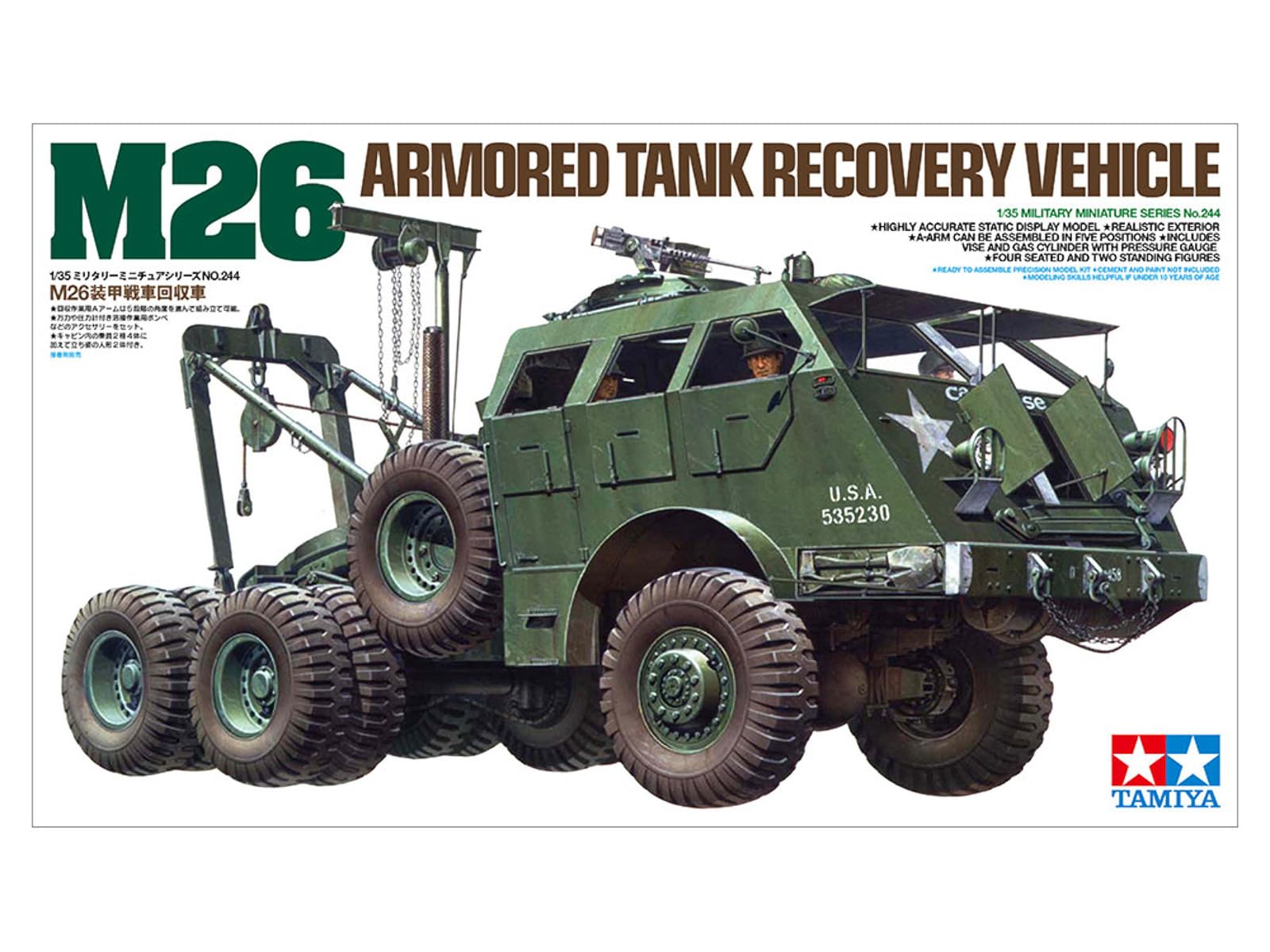Tamiya 35244 - Makieta Do Jazdy Wojskowej Ciężarówki Żuraw odzyskiwania czołgów M26 Skala 1/35