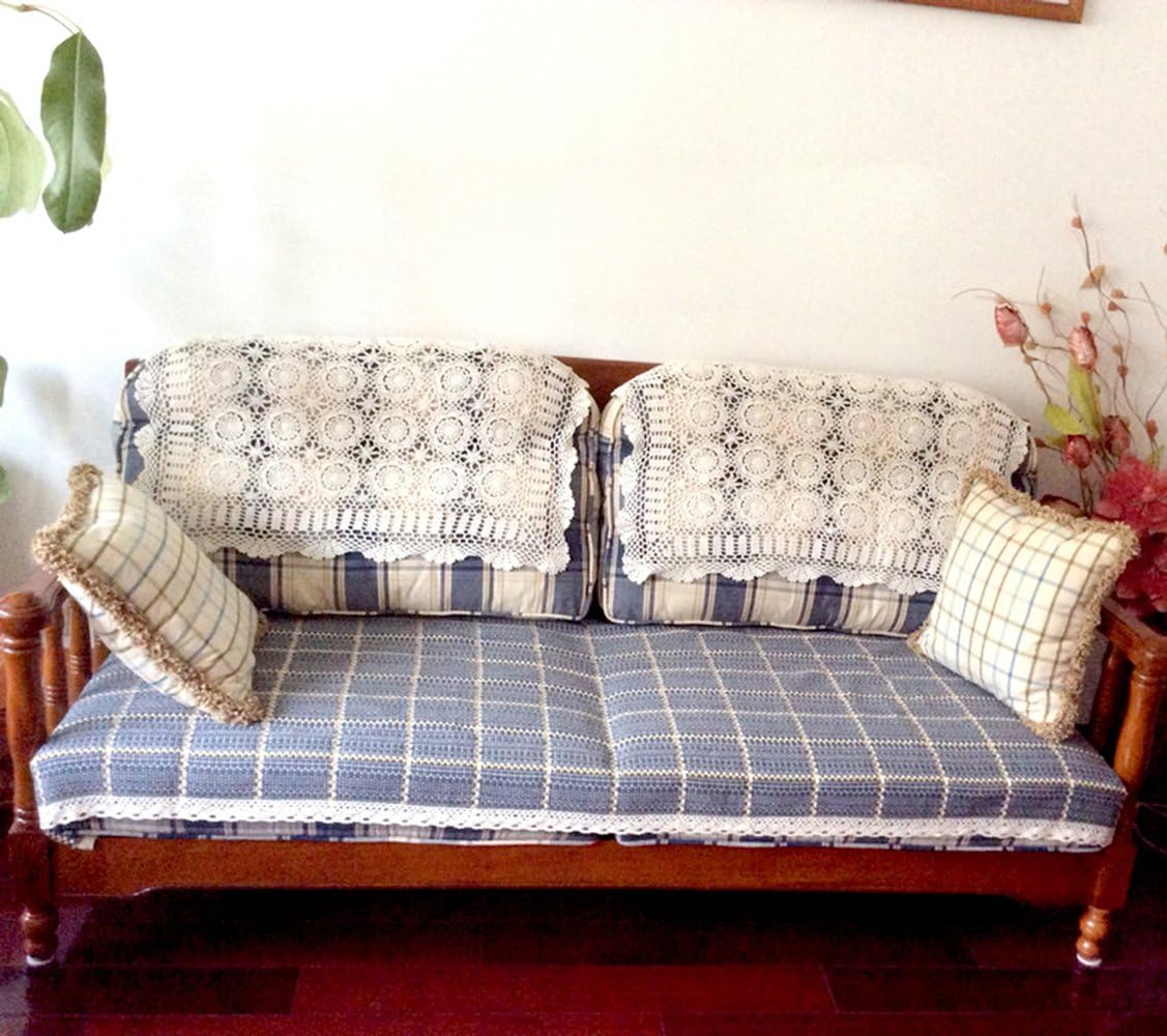 Laivigo New Handmade Crochet Lace Square Table Cloth Doilies Doily,39 Inch,White