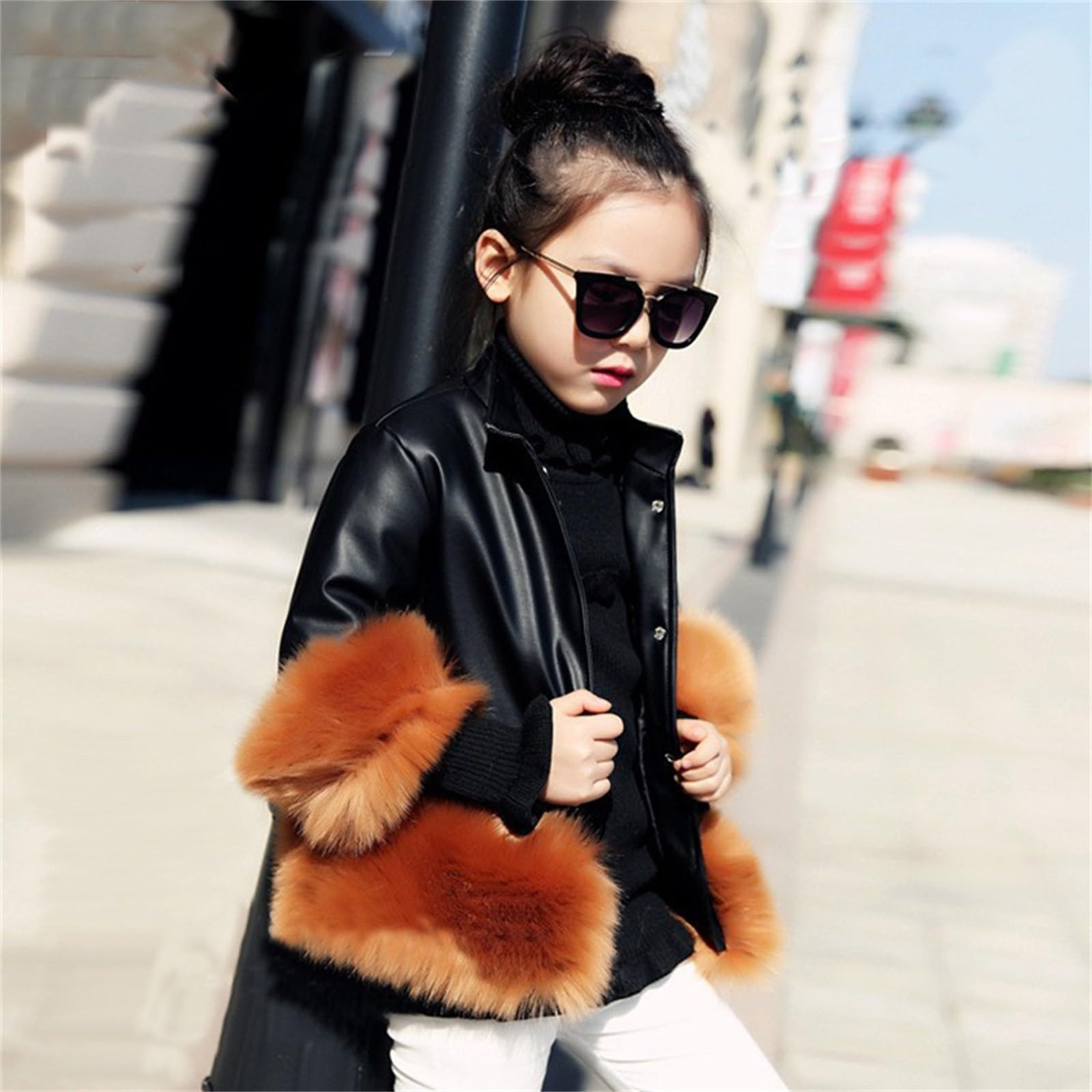 Bambini Ragazze Cappotto Inverno Antivento Addensare Cappotto Giacca Bambino Caldo Capispalla Streetwear Shirt, Nero , 5-6 Jahre