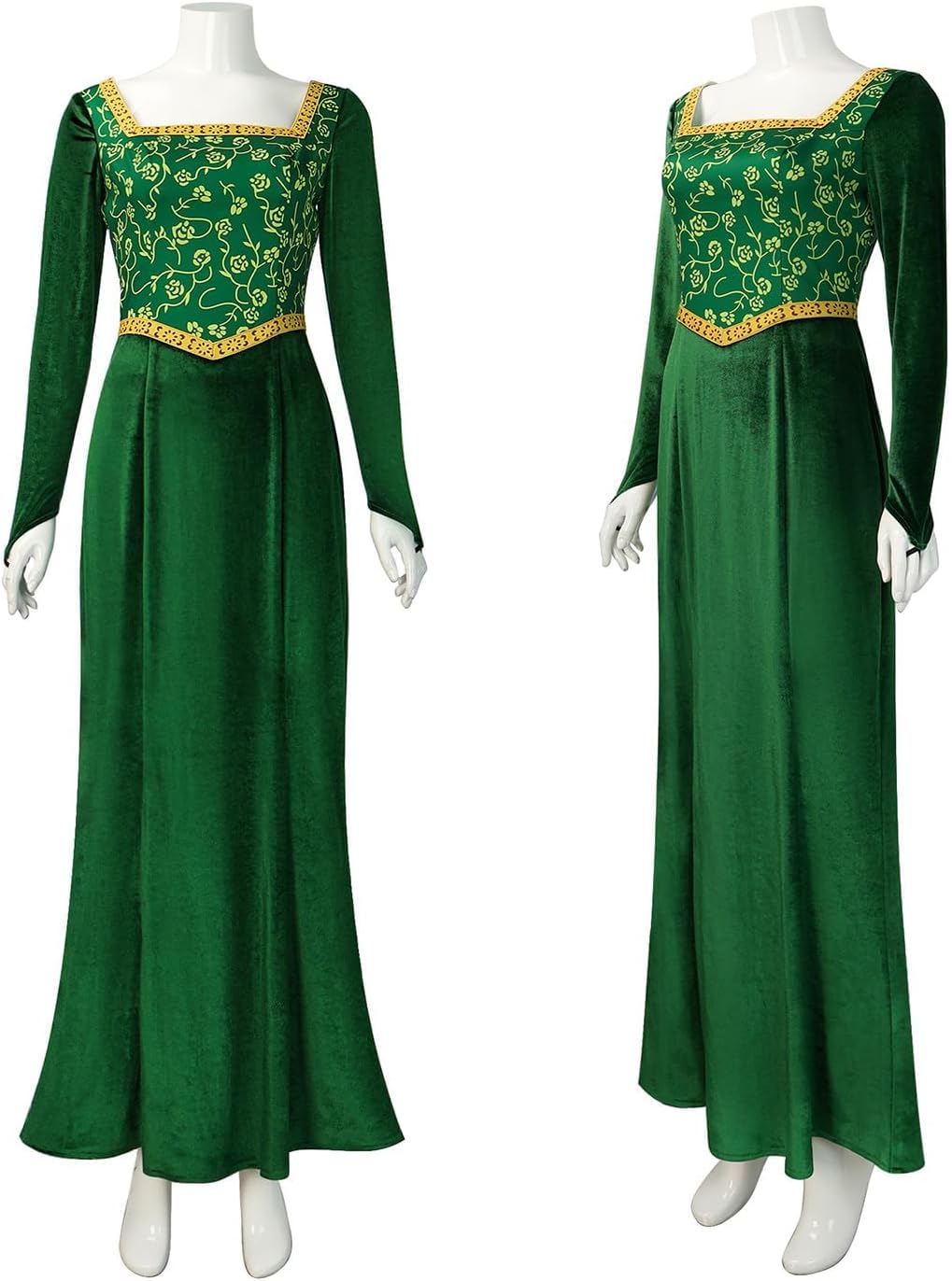 Women Costume for Princess Fiona Dress Renaissance Medieval Princess Dress Green Velvet Gown Halloweem Party Outfit - Image 2