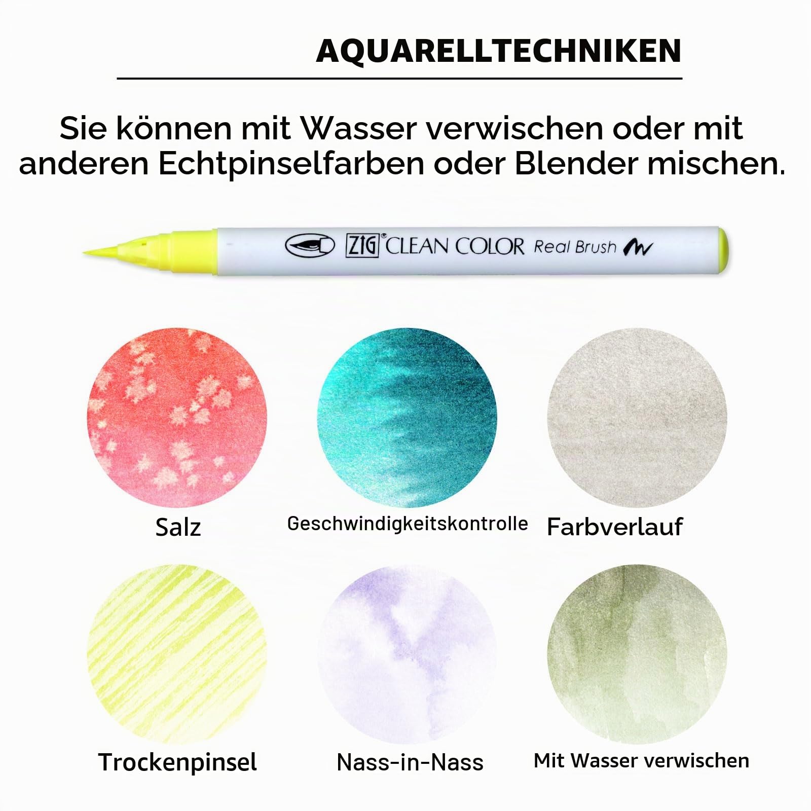 Kuretake Farbstifte, mit echtem Pinsel 60V RB-6000AT/60V
