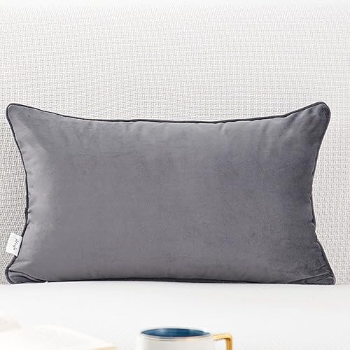 Miniatura 2 de Funda de cojín Alerfa, cuadrada de 18 x 18 pulgadas, a cuadros, a rayas, bordada, de terciopelo, funda de cojín de lujo moderna para sofá, sala de