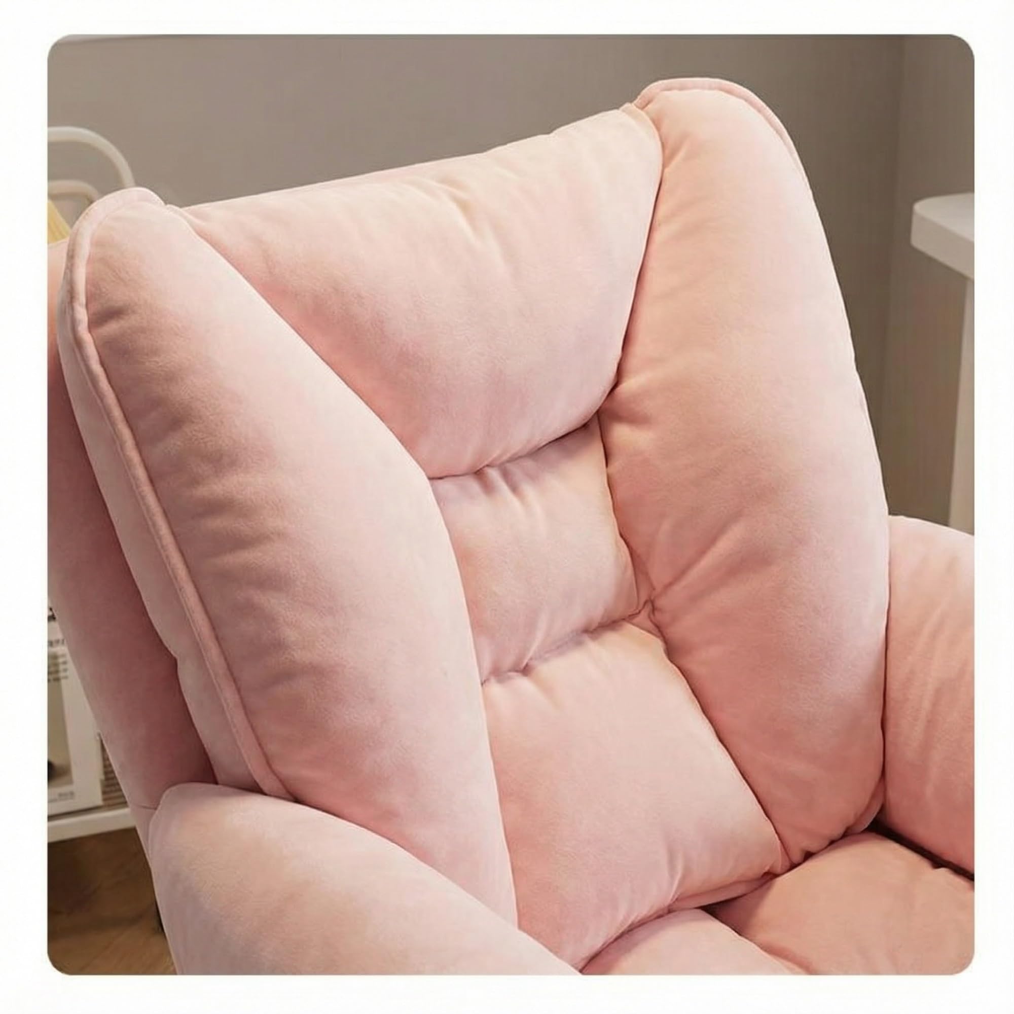 Chaise De Bureau, Coiffeuse À roulettes, Réglable en Hauteur, Capacité Charge Jusqu'à 120 Kg, for Domicile, Chambre Coucher, Cadeau(Pink)