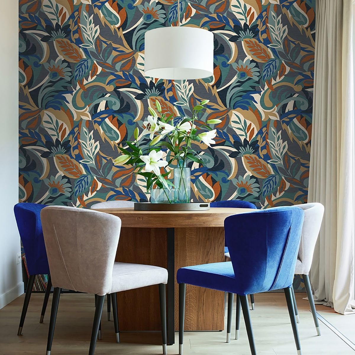 Belgravia Casa Leaf Wallpaper - Modern Wallpaper for Living Room, Bedroom, Fireplace - Decorative Luxury Floral Wall Paper with Leaves & Flower Pattern (Green)