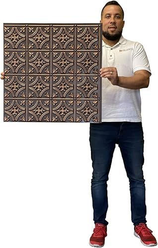 Miniatura 2 de Gothic Reims-Azulejo de techo de lata sintética, cobre antiguo, paquete de 25