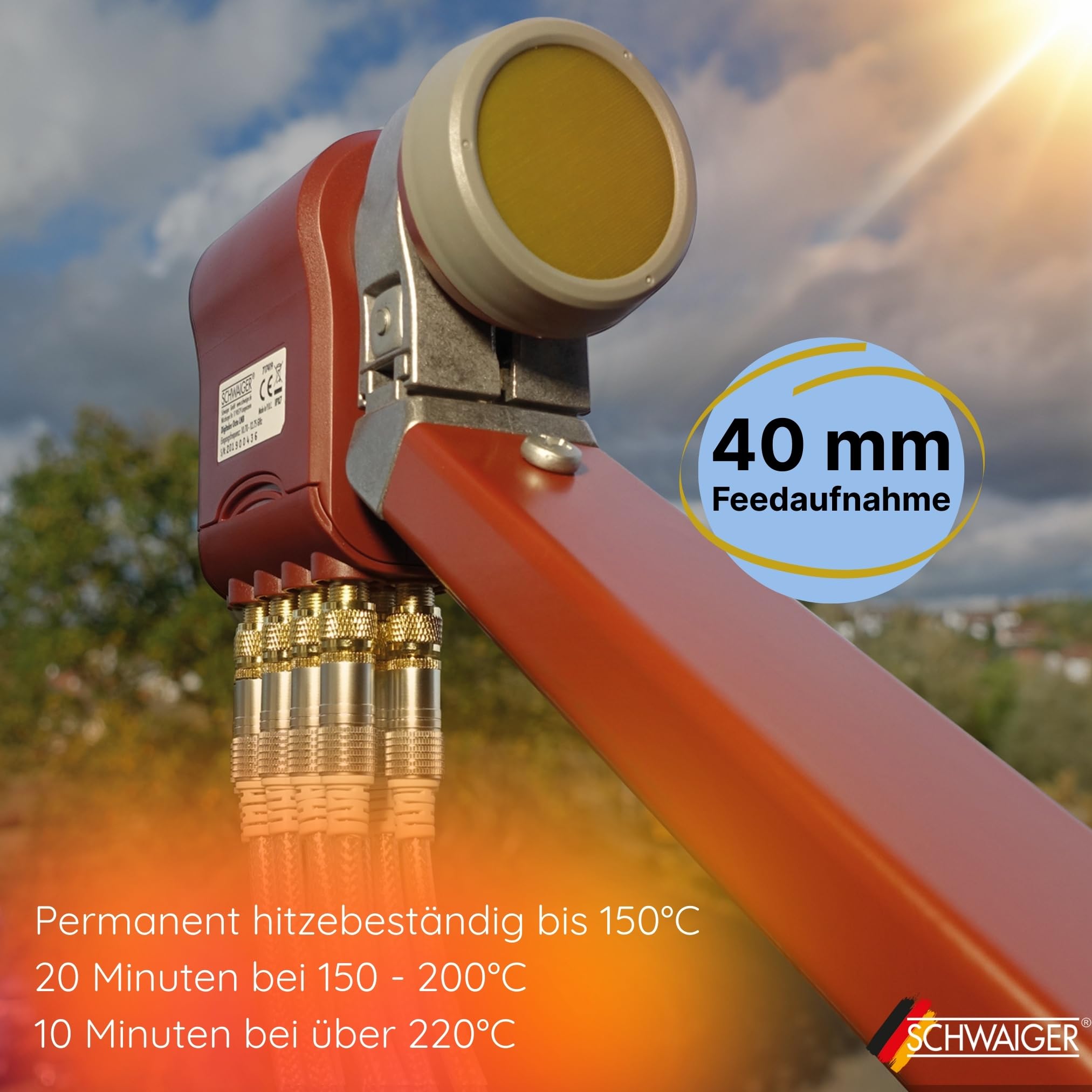 SCHWAIGER 717419 Octo LNB Low Noise Blockconverter Sun Protect Tapa LNB Digital Resistente al Calor Accesorios para Antenas parabólicas conexión Directa protección contra la Intemperie
