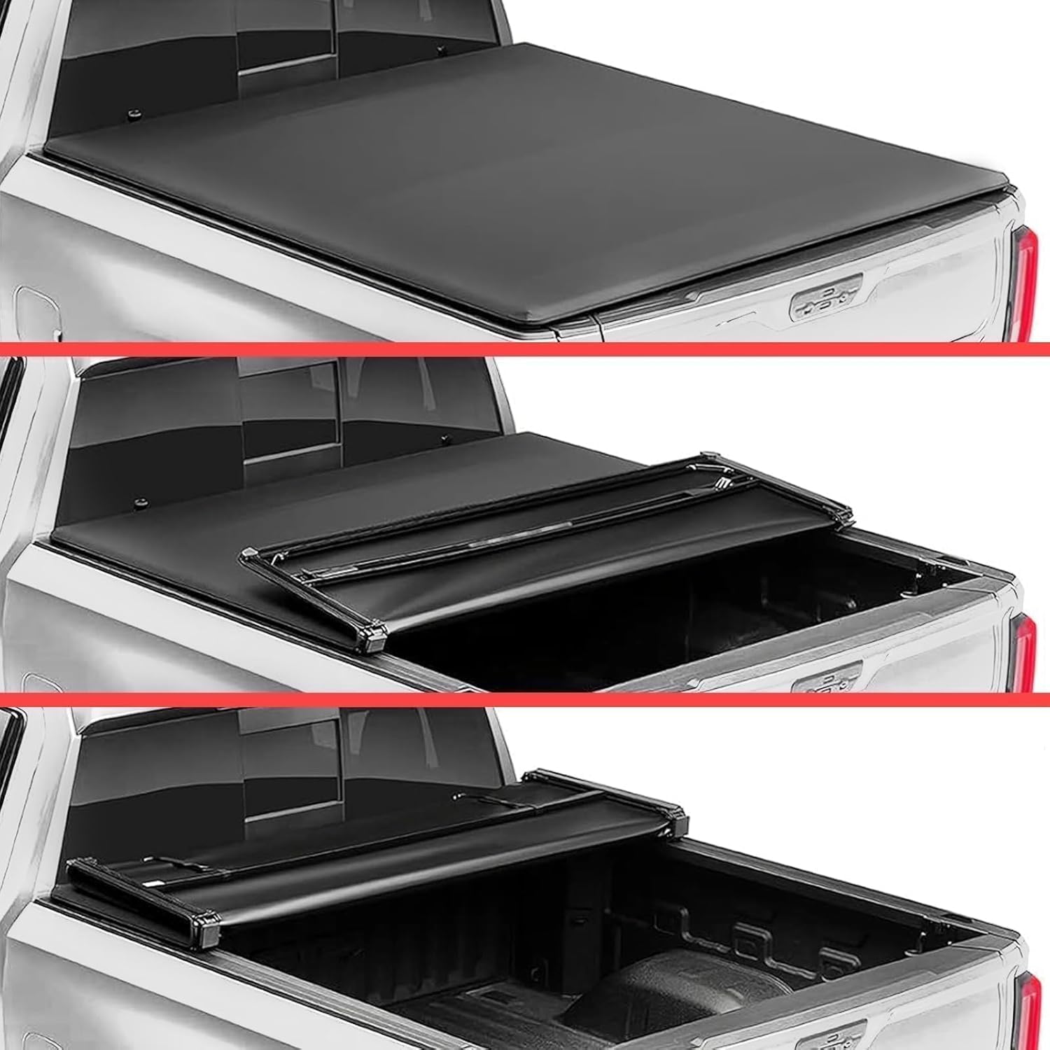 Soft Quad Fold Truck Bed Tonneau Cover Compatible for 2015-2026 Ford F-150 6.5FT (78.8") Bed