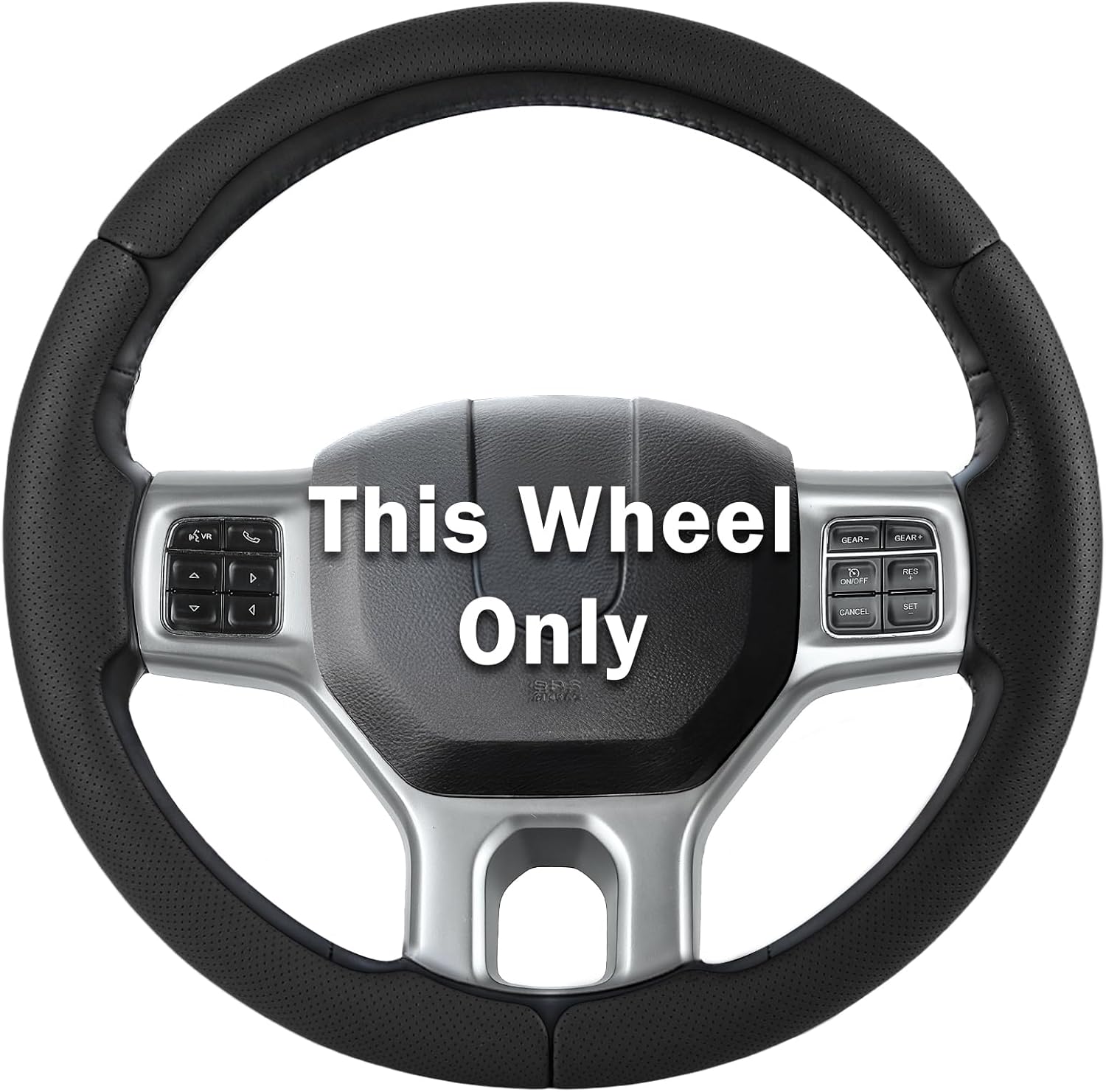 Steering Wheel Cover for Ram 1500, Car Steering Wheel Cover for Dodge Ram 1500 (2012-2018) 1500 Classic(2019-2023) 2500(2012-2018) 3500(2012-2018) 5500(2012-2018), Perforated Black