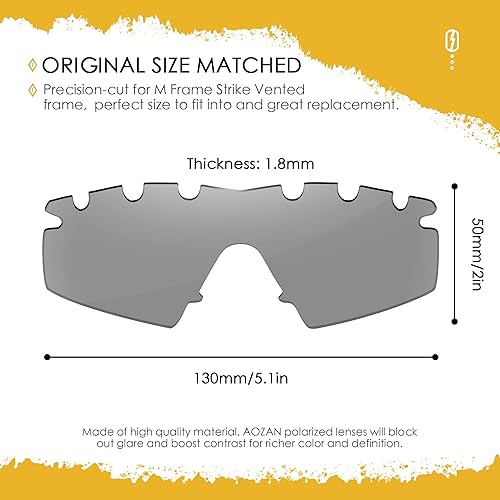 Miniatura 9 de Lentes de repuesto ANSI Z87.1 para gafas de sol Oakley M Frame Strike ventiladas