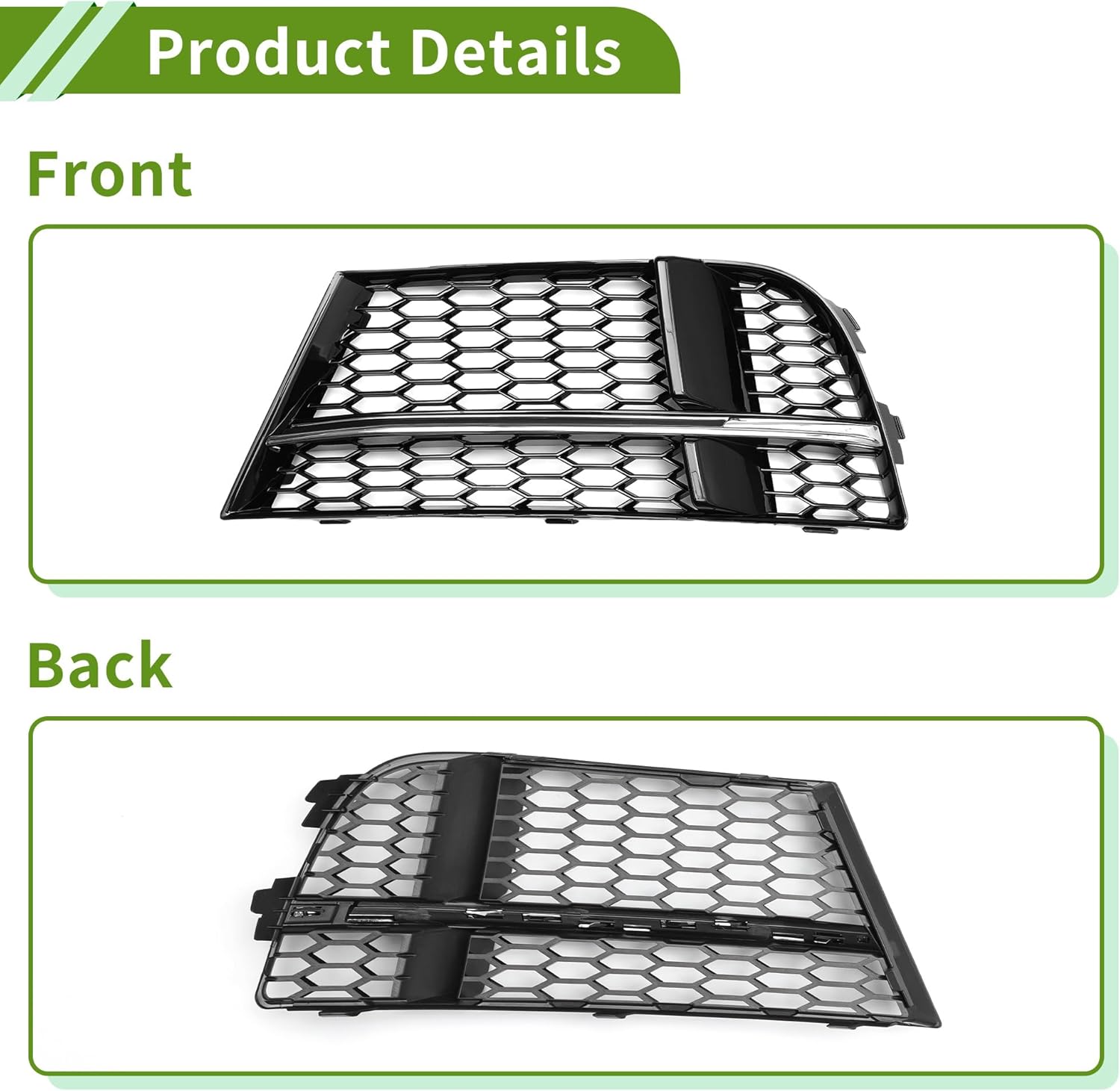 Front Left Fog Light Grill for Audi A3 S3 2017-2020 Front Lower Bumper Fog Light Cover Inserts No.8V3807681AE ABS 1pc - Image 6