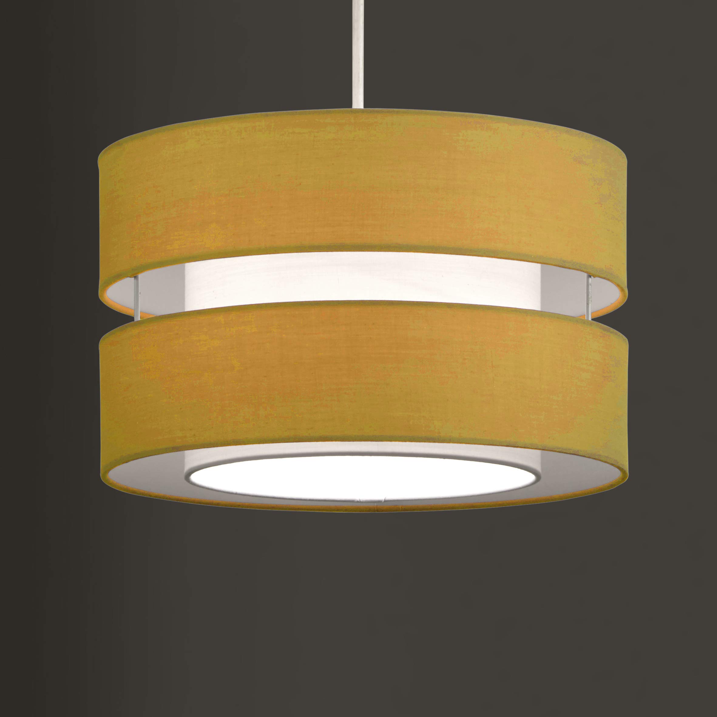 K LIVING Layer Fabric Ceiling Pendant Light Shade Yellow Ochre