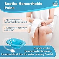 Vista 3 de Pochik Baño de asiento para asiento de inodoro, hemorroides y cuidado posparto, asiento de vapor Yoni, remojo perineal, plegable, manguera