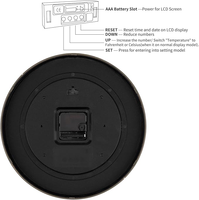 Reloj de Pared Foxtop Digital y Analógico 12 Pulgadas Silencioso miniatura 9