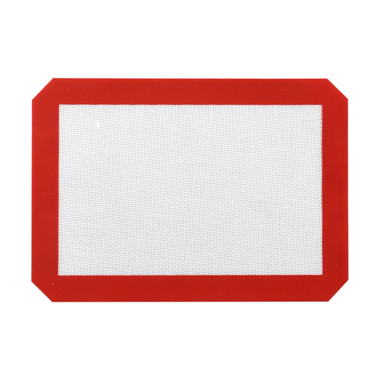 Set di 10 tappetini da cucina in silicone resistenti al calore, per macaron, pasticceria, biscotti, bianco e rosso, 30 x 21 cm