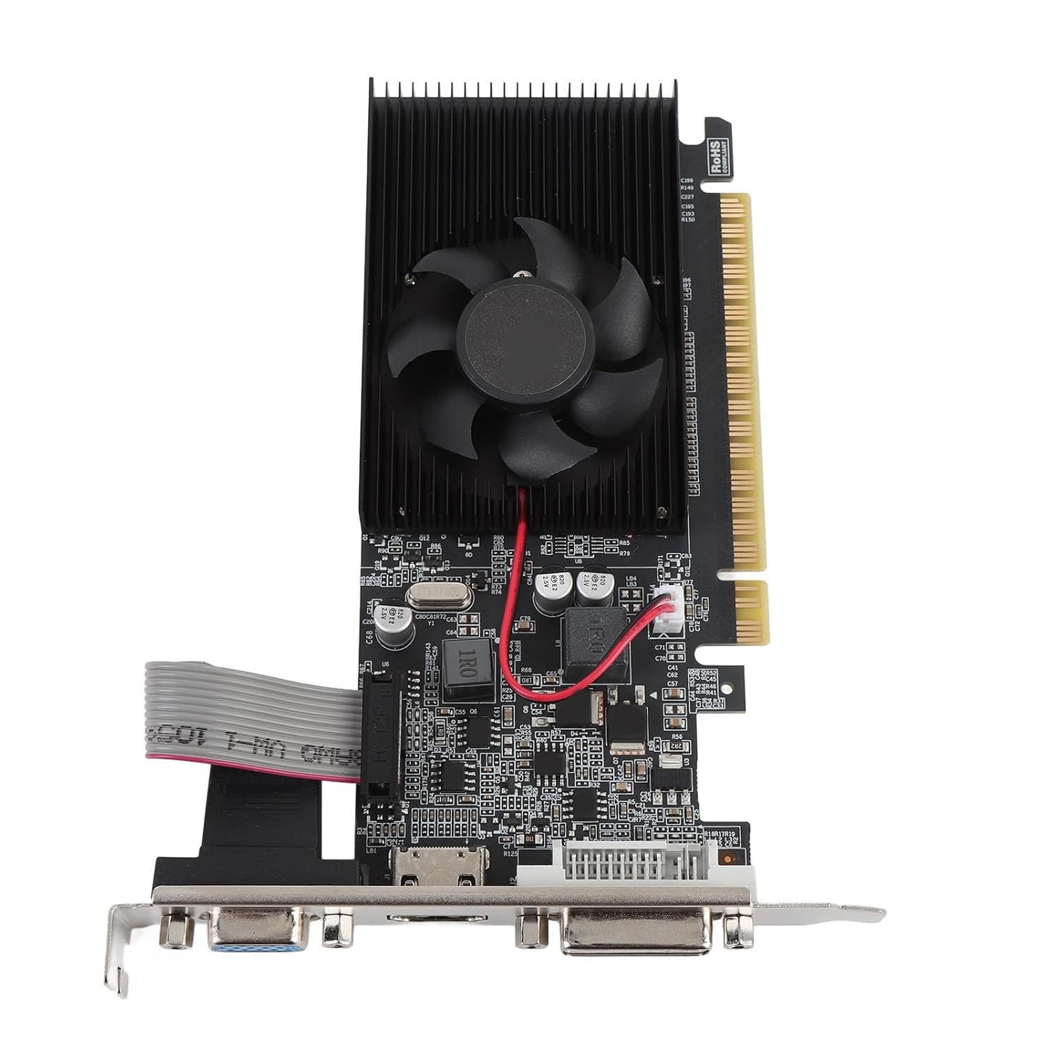 Asixxsix 2GB DDR3 Graphics Card, PCI Express 2.0 X16 Video Card with HD Multimedia Interface VGA DVI Port, PC Graphics Card for Desktop Computer Gaming