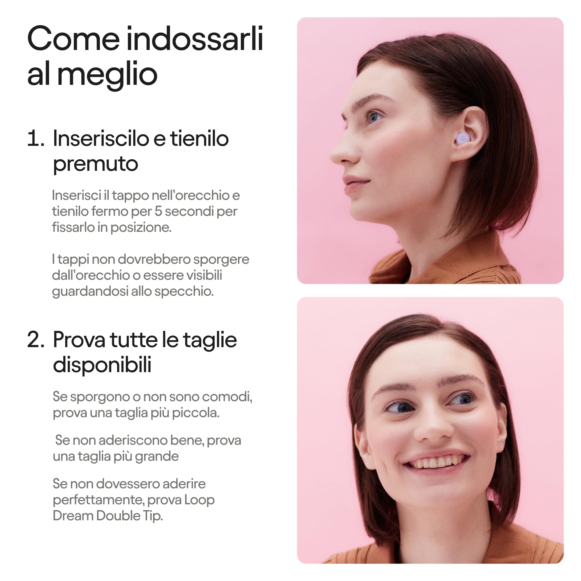 Loop Dream Tappi per il sonno – Silicone e schiuma comodi da indossare durante la notte | Comodi contro il russare | Agevolare il riposo notturno | Riduzione del rumore 27 dB SNR