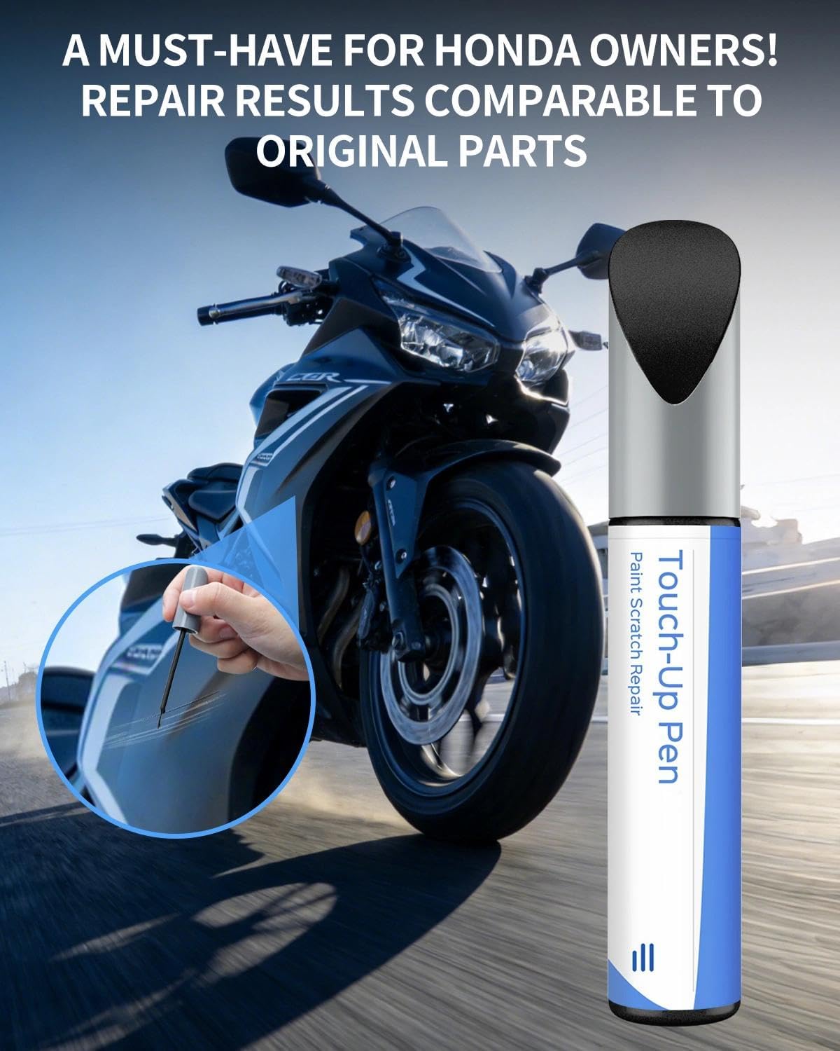 NHB01 Graphite Black Touch Up Paint for Honda, Exact Match Scratch Repair Pen for Motorcycles - Paint Code NHB01