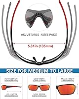 Vista 3 de Polarized Fishing Sunglasses for Men Women, Adjustable Nose Pad, UV400, EMS TR90, ideal for Driving Running Golfing Cycling