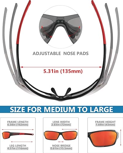Miniatura 3 de Polarized Fishing Sunglasses for Men Women, Adjustable Nose Pad, UV400, EMS TR90, ideal for Driving Running Golfing Cycling