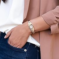 Vista 4 de Divoti Pulseras de alerta médica para mujer, pulsera de identificación médica de filigrana de oro rosa PVD grabada personalizada, con malla