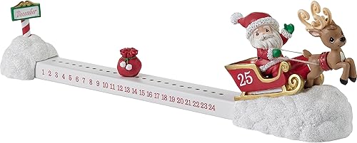 Precious Moments 231406 Here Comes Santa Claus Calendario de cuenta regresiva de resina/madera