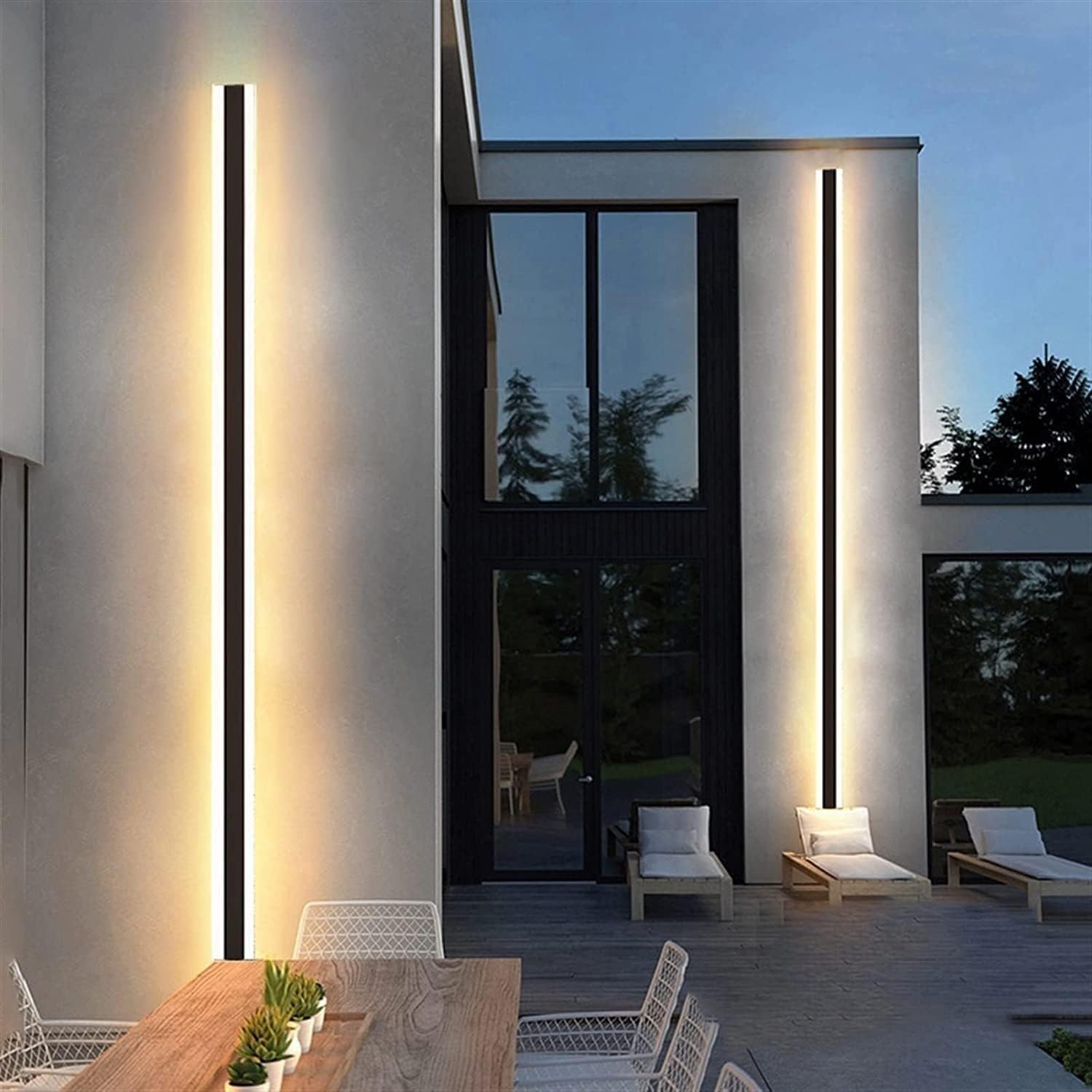 Applique murale extérieure LED étanche 40cm luminaire alu moderne décoration jardin