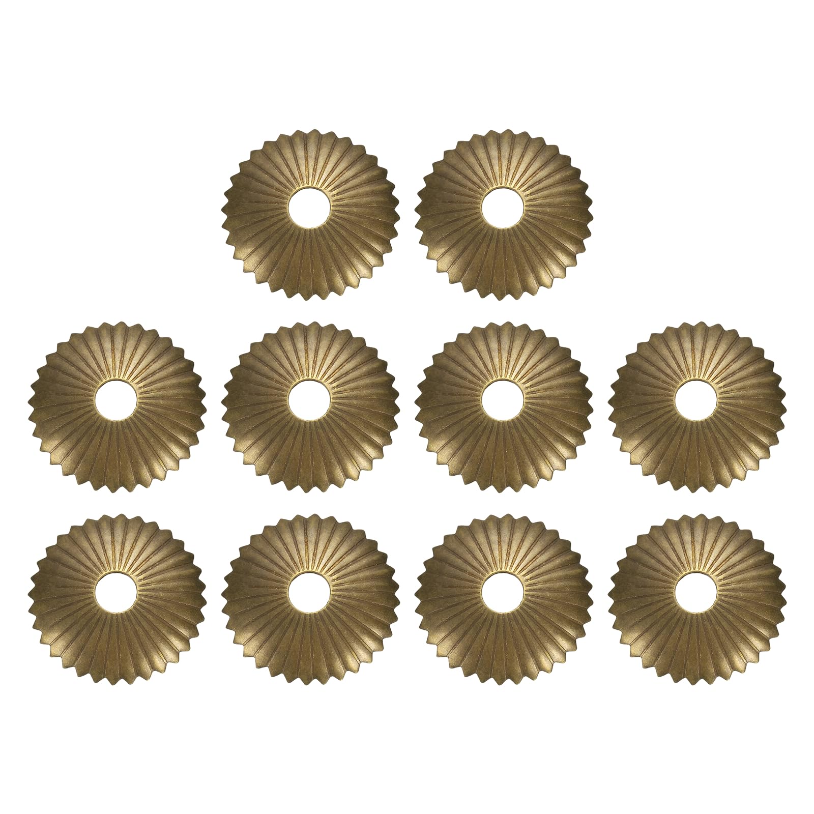 sourcing map 10pcs Cabinet Knob Backplate, 1.1 Inch Radial Brass Backplate Washers Classical Furniture Decoration Gasket for Cabinet Drawer Cupboard Doors Hardware (Bronze Tone)