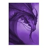 Katomula 100 Card Sleeves for MTG with 100 Inner Sleeve, Textured Back Art Sleeves, Fit Standard Size Cards (Soul Purple Dragon)