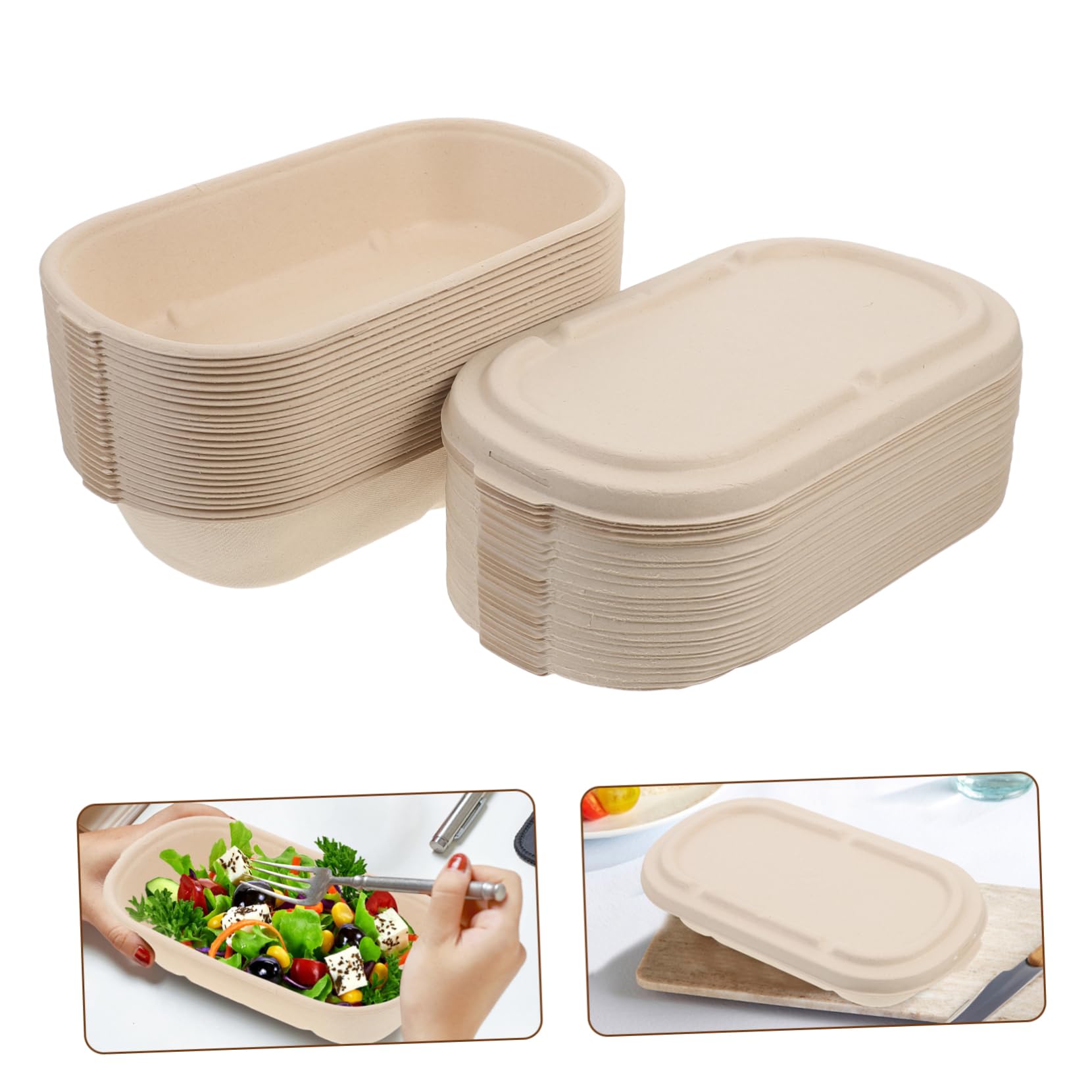 25 Set Carta Pulp per Takeout e Meal Prep per Insalate e Sushi