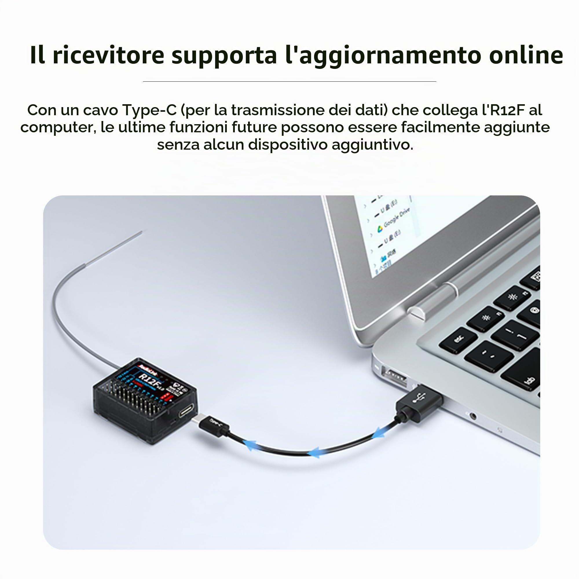 Radiolink Ricevitore RC R12F a 12 canali 2,4 GHz compatibile con trasmettitori T16D/T12D/T8FB/T8S/RC4GS V3/RC6GS V3, ideale per aerei RC, jet, auto, barche e robot