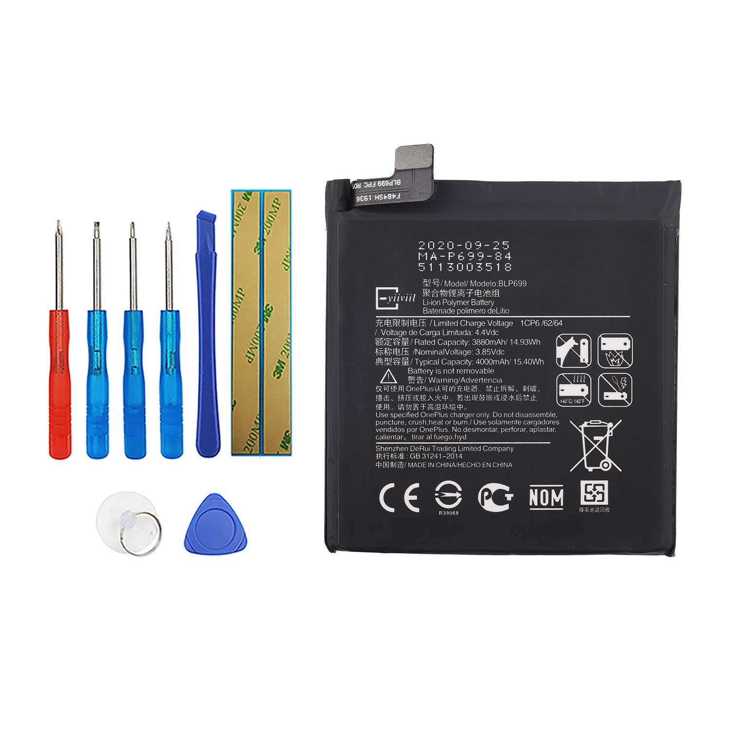 Vvsialeek BLP699 Replacement Battery Compatible with OnePlus7 Pro 1+7 pro GM1911 GM1913 with Tools