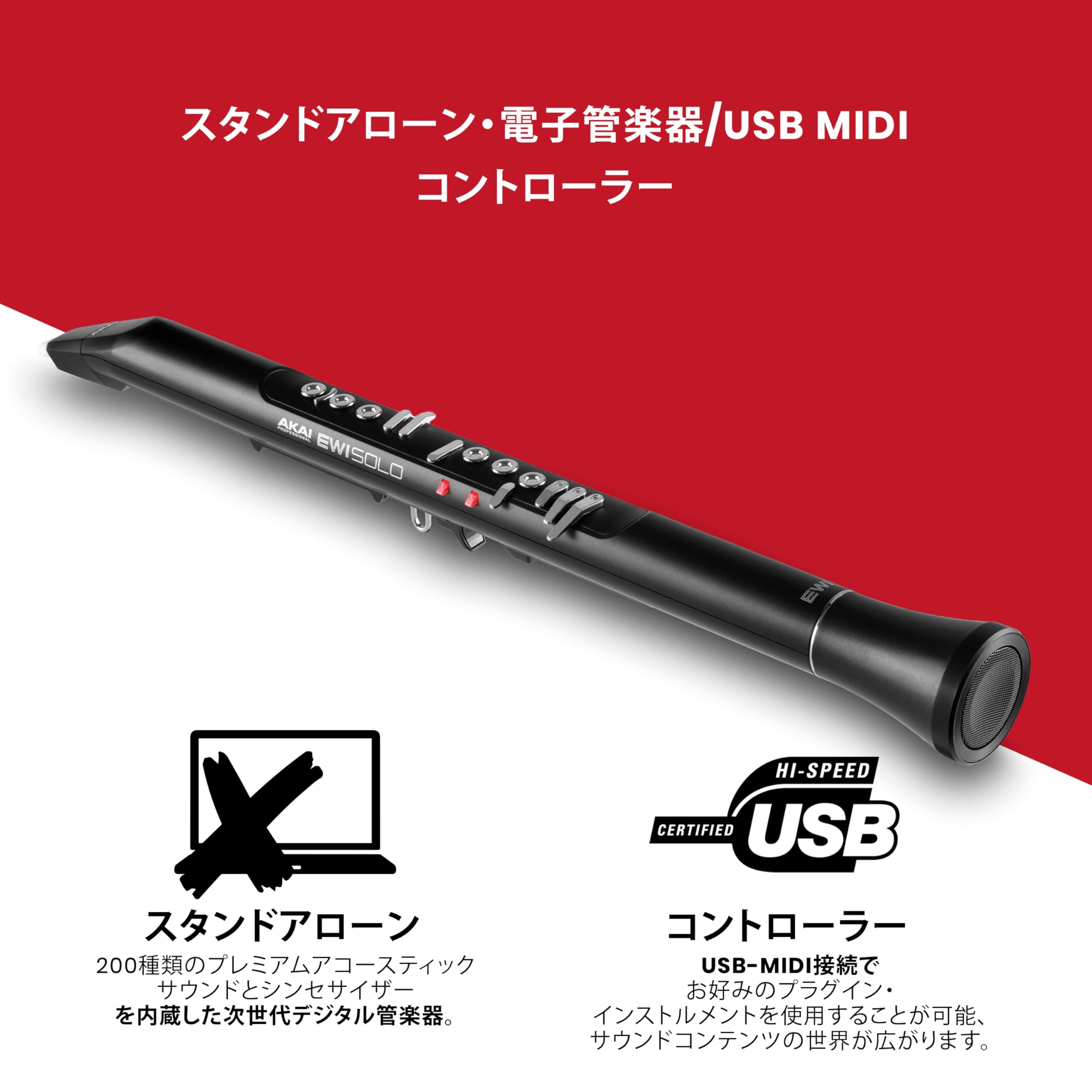 Amazon.co.jp: Akai Professional EWI Solo ウインドシンセサイザー
