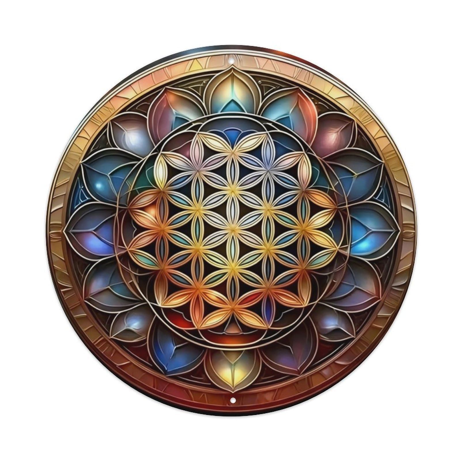 Flower Of Life Pattern Aluminium Sign 20x20cm