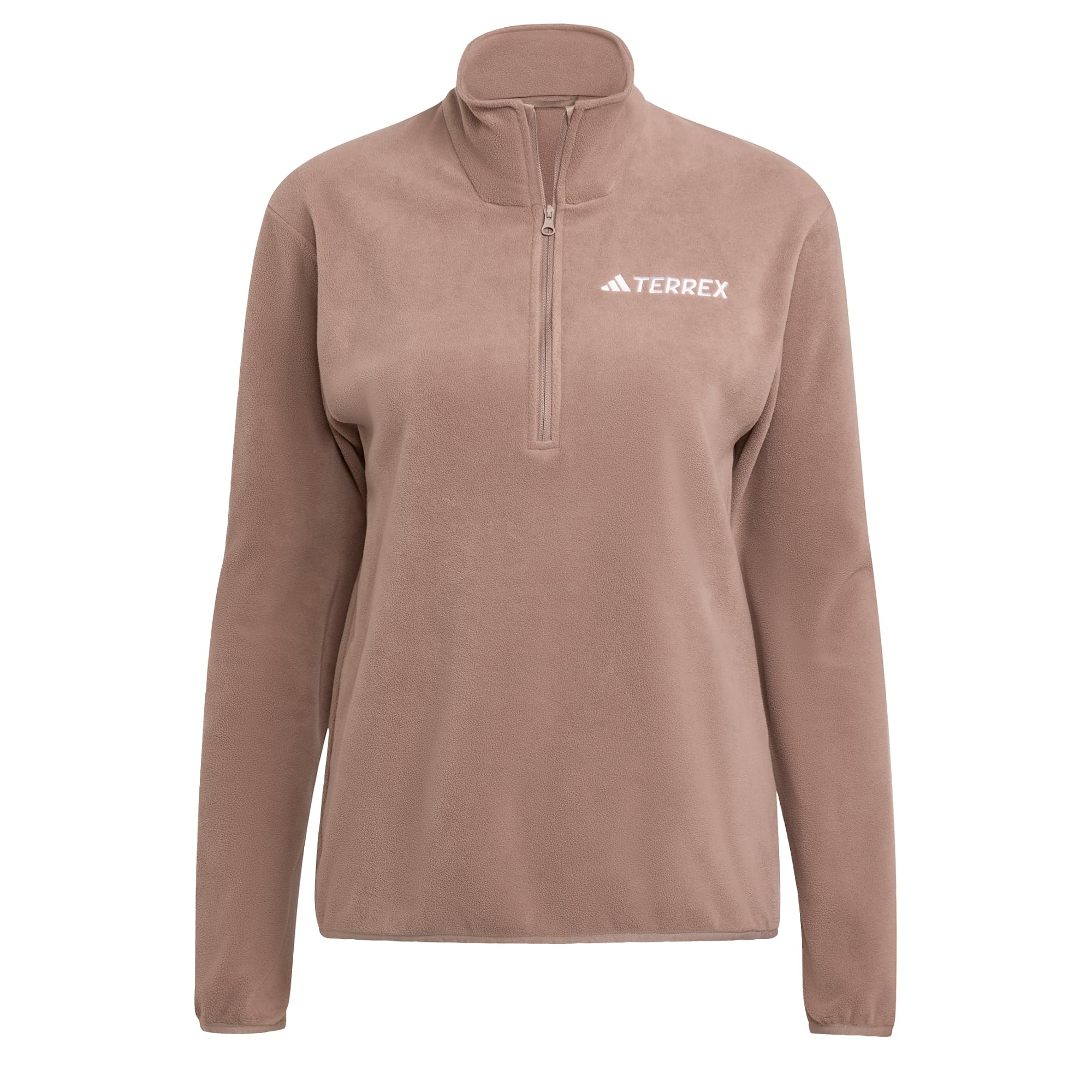 adidas Women's Terrex Multi Essentials Half Zip Fleece Jacket, trace brown, XS