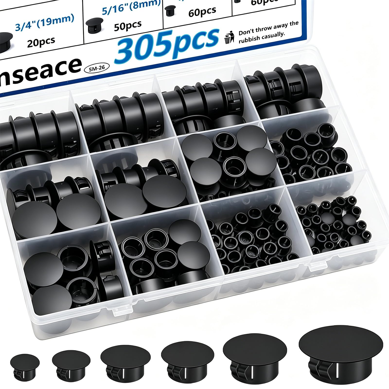 135 Hole Plugs - Nylon Plastic Assortment -13