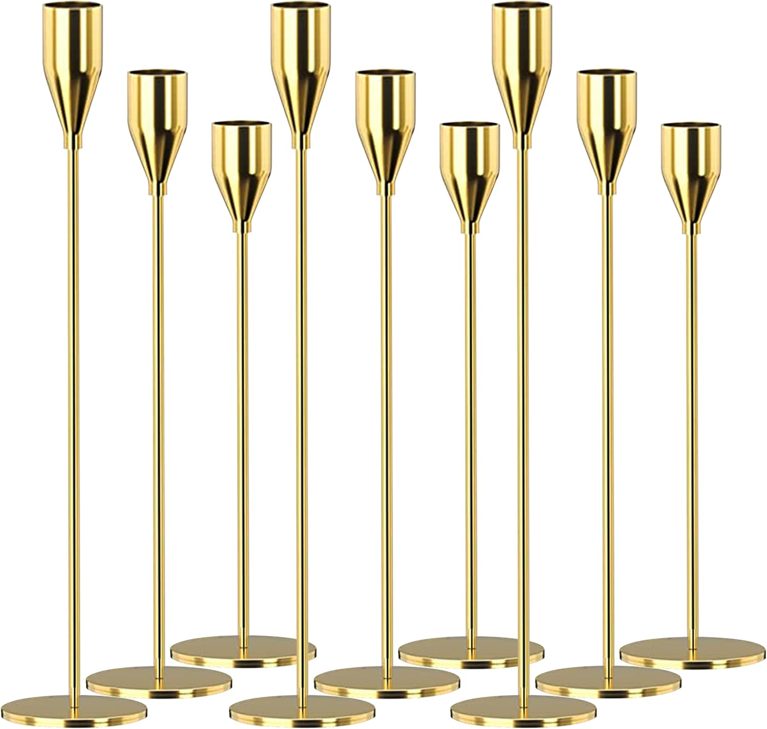 Gold Candlestick Holders Set of 9 Candle Holders for