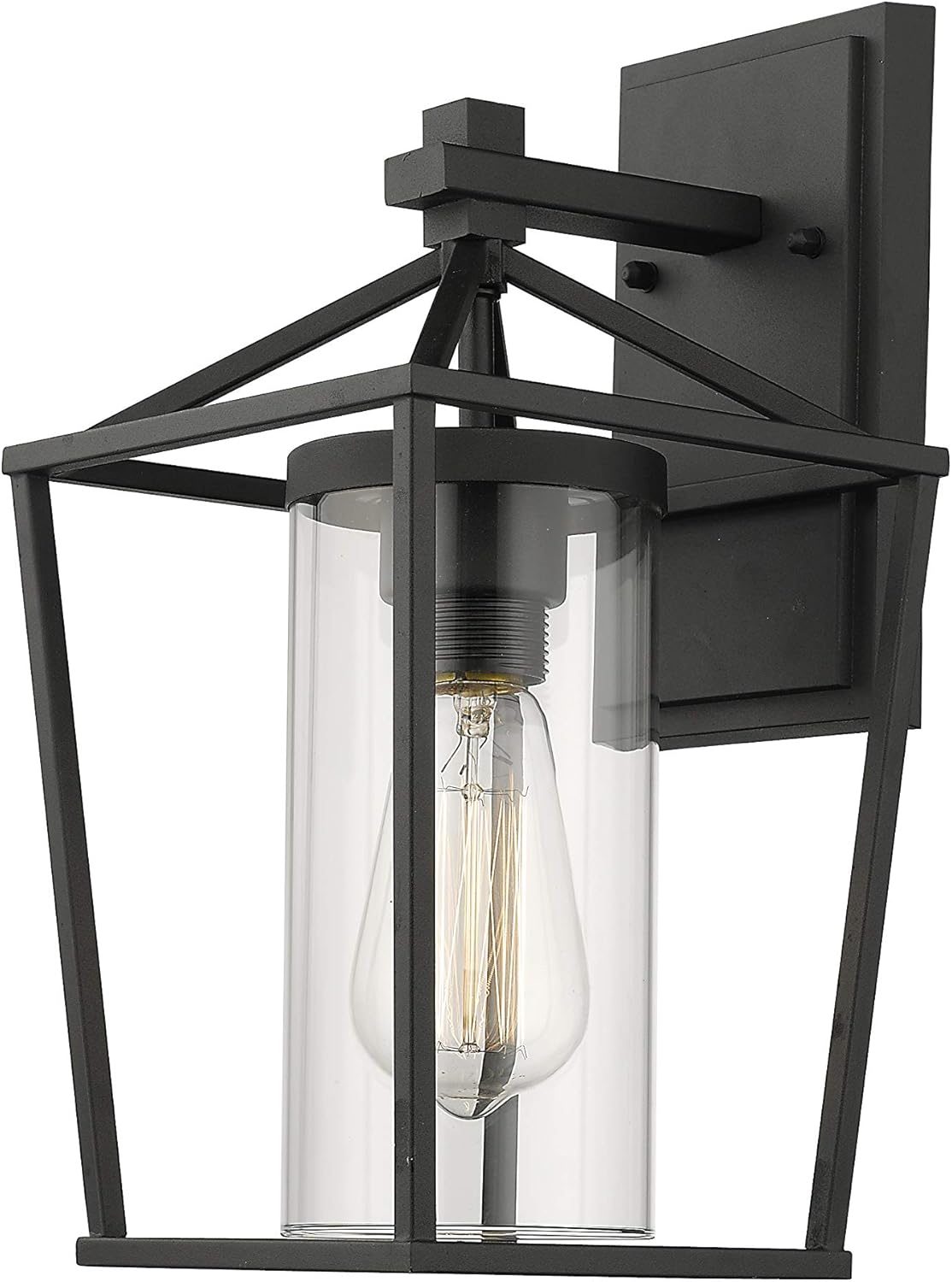 Emliviar Exterior Wall Light, 1-Light Outdoor Wall Sconce, Black Finish with Clear Glass, 20065B1 Emliviar Exterior Wall Light, 1-Light Outdoor Wall Sconce, Black Finish with Clear Glass, 20065B1